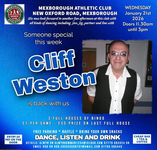 Cliff Weston at Mexborough Athletic Club