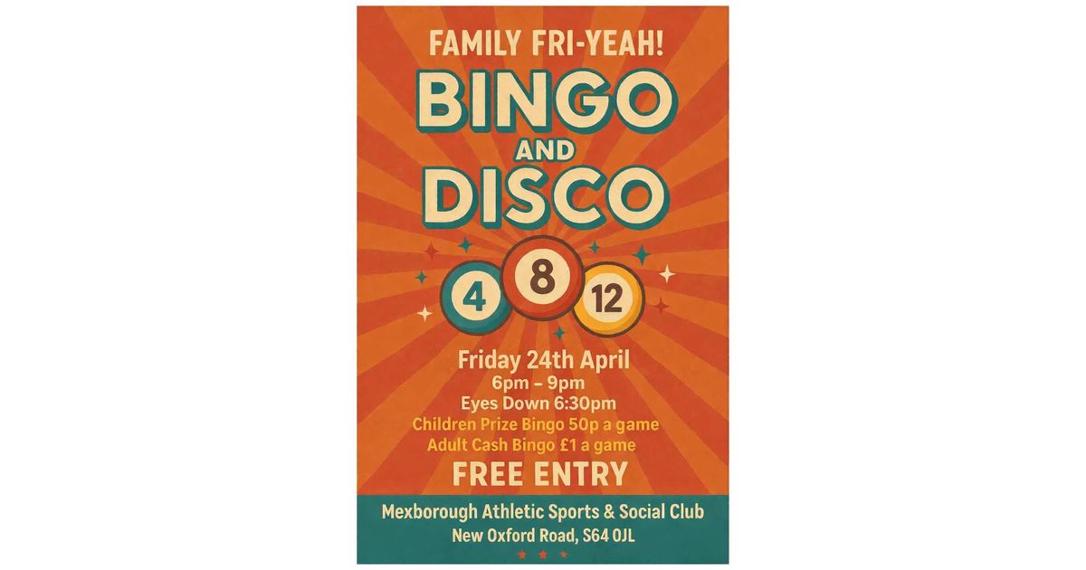 Family Fri-Yeah! Bingo and Disco