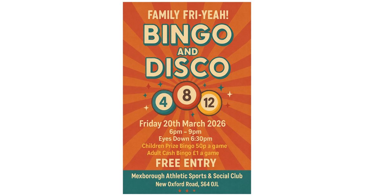 Family Fri-Yeah! Bingo and Disco